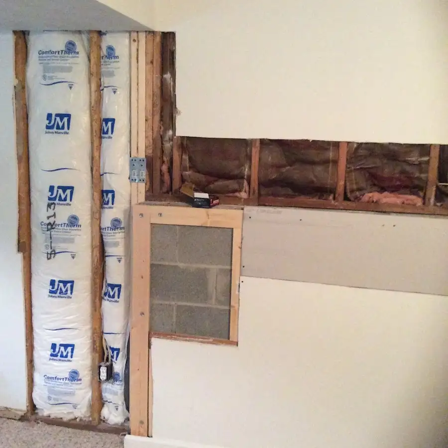 Wall insulation replacement during Contents Cleaning & Restoration in Cumberland